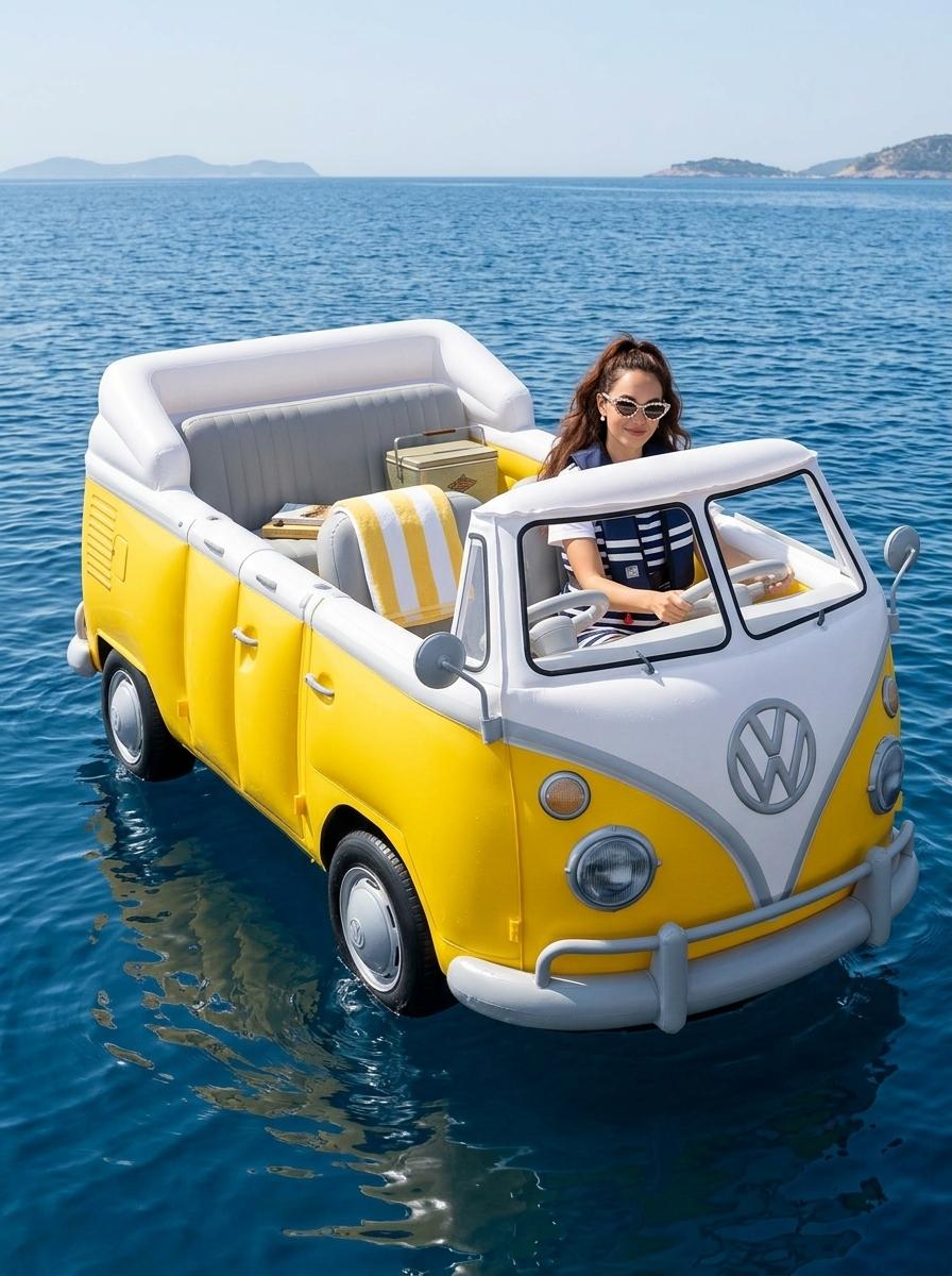 Inflatable VW Bus Lake Floats - Ultimate Summer Pool Party Fun