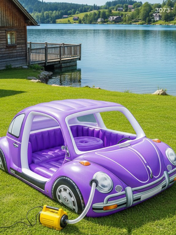 Retro Inflatable VW Beetle Lake Float - Fun Summer Water Float for Groups Retro Inflatable VW Beetle Lake Float - Fun Summer Water Float for Groups