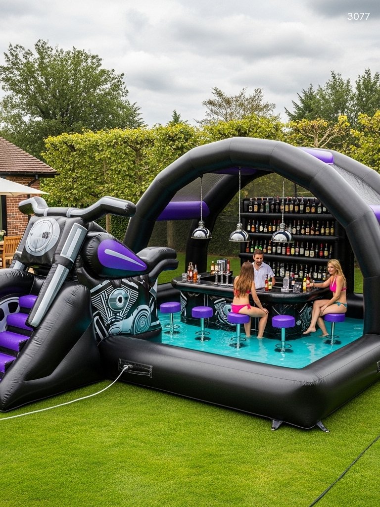 Inflatable Harley Davidson Moto Pool - Ultimate Party Bar & Swim Combo Inflatable Harley Davidson Moto Pool - Ultimate Party Bar & Swim Combo