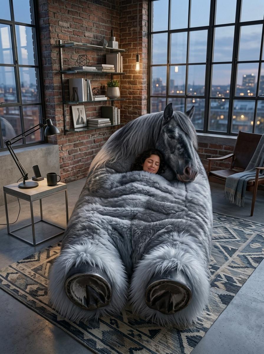 Horse Shaped Sleeping Bag - Soft Plush Horse Bed for Kids and Adults