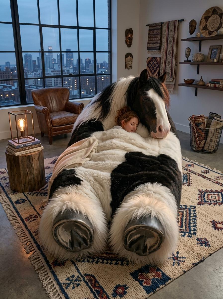 Horse Shaped Sleeping Bag - Soft Plush Horse Bed for Kids and Adults
