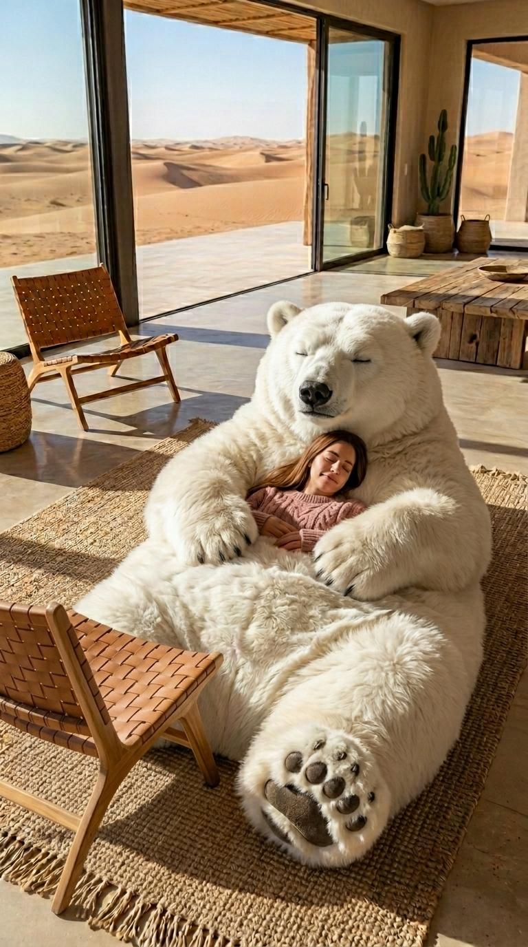 Giant Bear Shaped Sleeping Bag - Oversized Plush Polar Bear Sleeping Bag