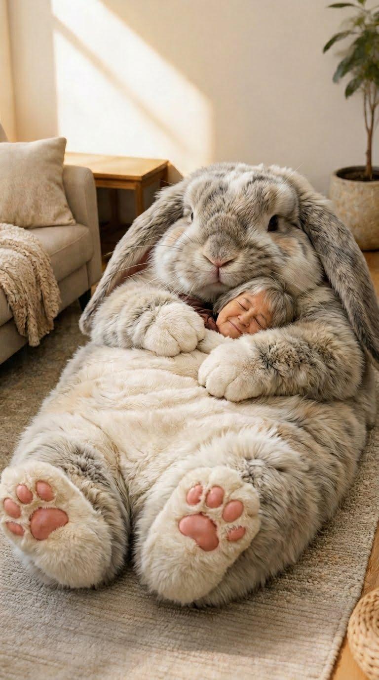Fluffy Rabbit Sleeping Bag | Soft Plush Animal Bed for Kids & Adults