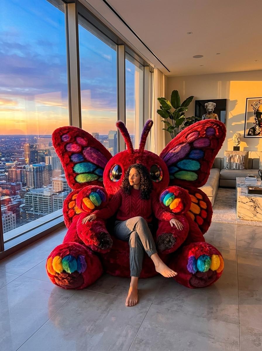 Butterfly Shaped Bean Bag - Colorful Plush Butterfly Chair for Kids & Adults Butterfly Shaped Bean Bag - Colorful Plush Butterfly Chair for Kids & Adults