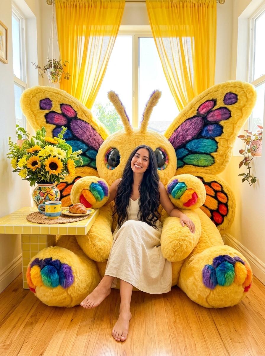 Butterfly Shaped Bean Bag - Colorful Plush Butterfly Chair for Kids & Adults Butterfly Shaped Bean Bag - Colorful Plush Butterfly Chair for Kids & Adults