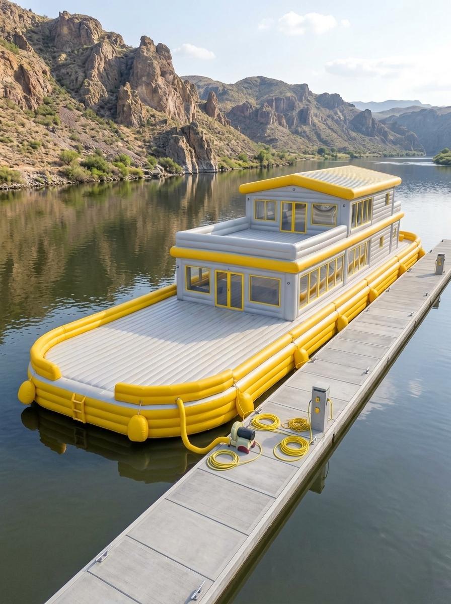 Giant Inflatable Barge Home - Ultimate River Escape