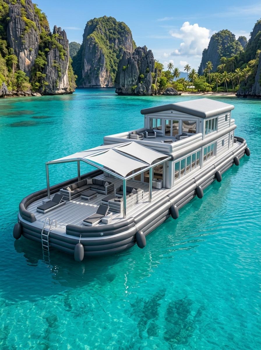 Giant Inflatable Barge Home - Ultimate River Escape
