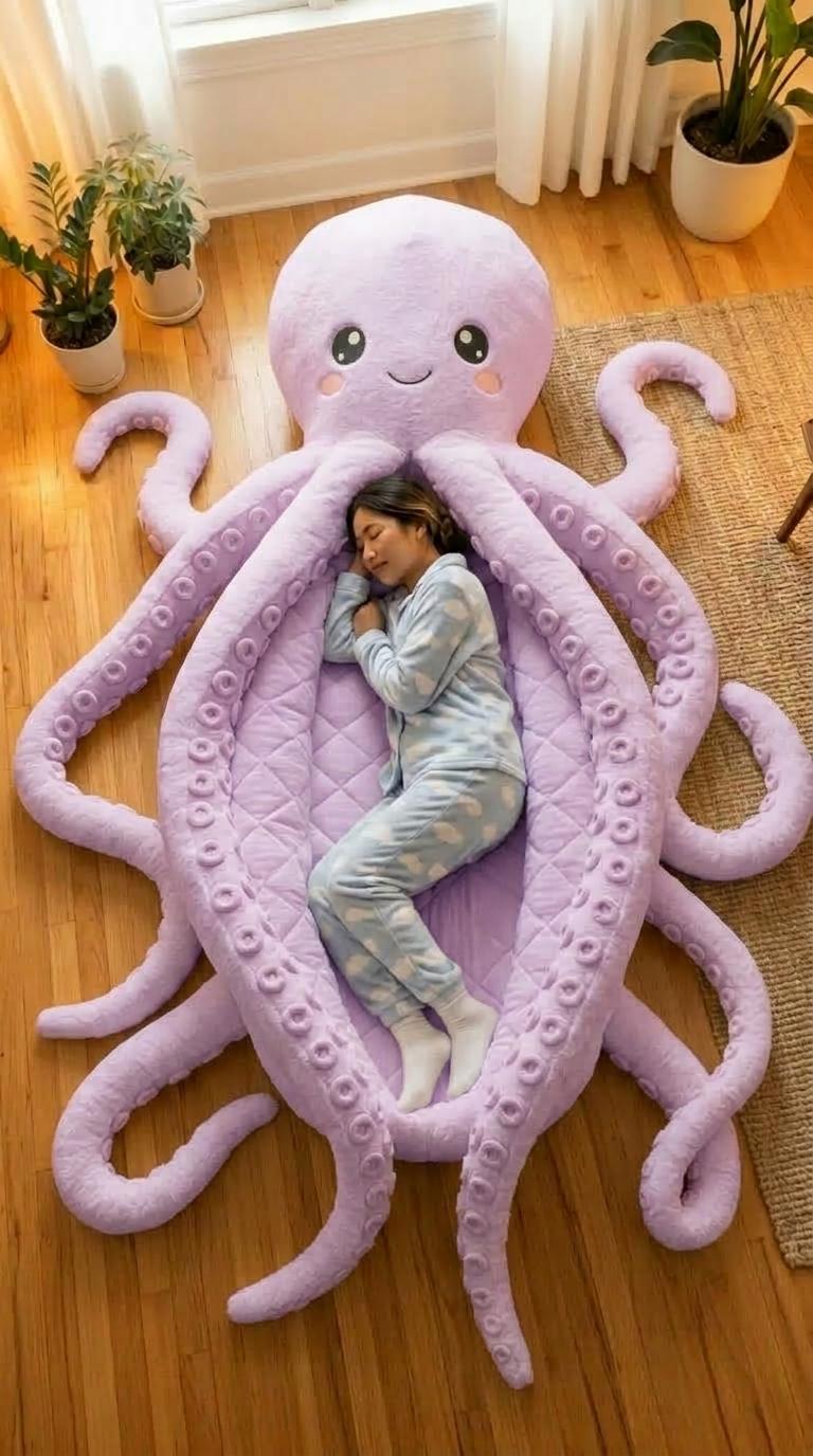 Oversized Octopus Shaped Sleeping Bag - Soft Huggable Design Oversized Octopus Shaped Sleeping Bag - Soft Huggable Design