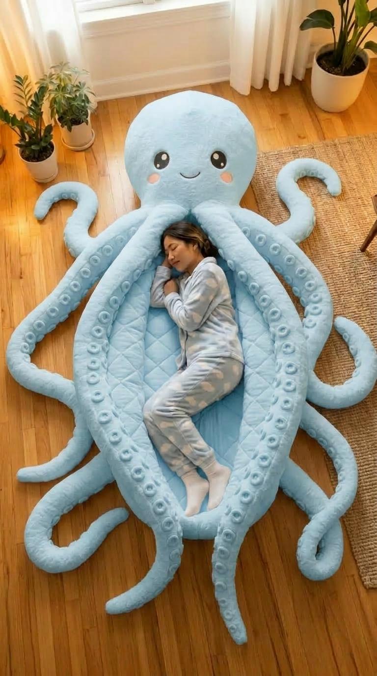 Oversized Octopus Shaped Sleeping Bag - Soft Huggable Design Oversized Octopus Shaped Sleeping Bag - Soft Huggable Design