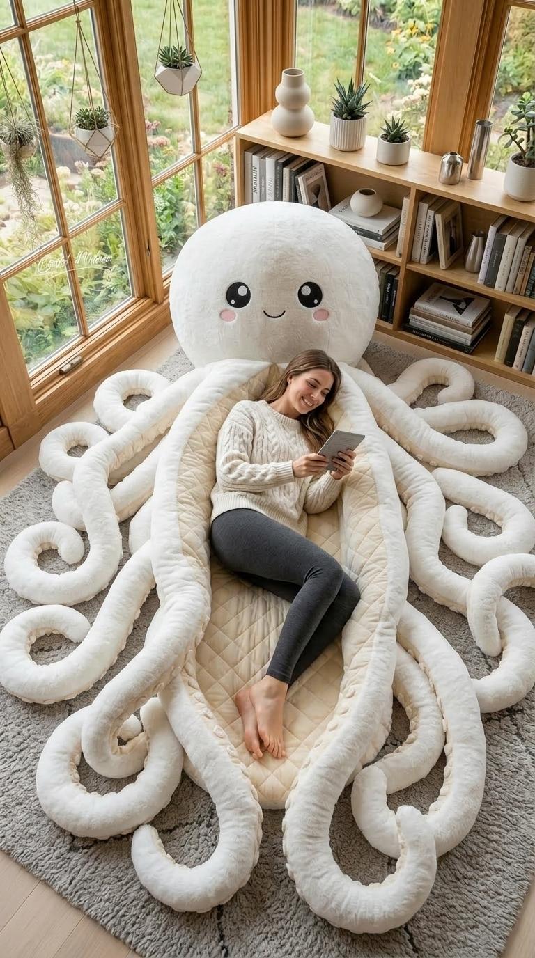Oversized Octopus Shaped Sleeping Bag - Soft Huggable Design Oversized Octopus Shaped Sleeping Bag - Soft Huggable Design