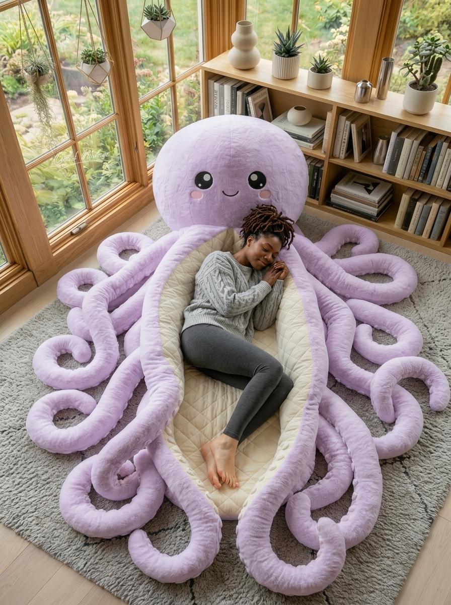 Oversized Octopus Shaped Sleeping Bag - Soft Huggable Design