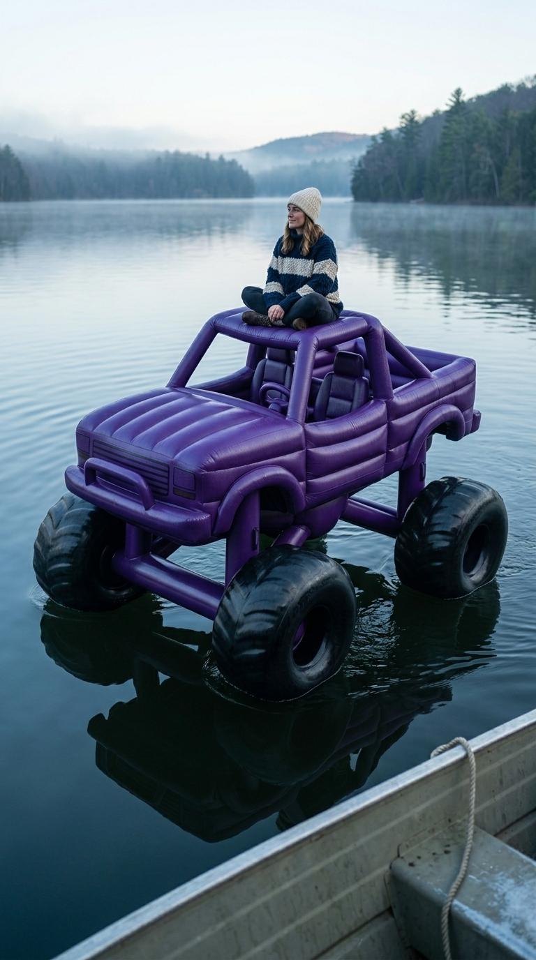 Inflatable Monster Truck Boat: The Ultimate Floating Water Vehicle for Lakes