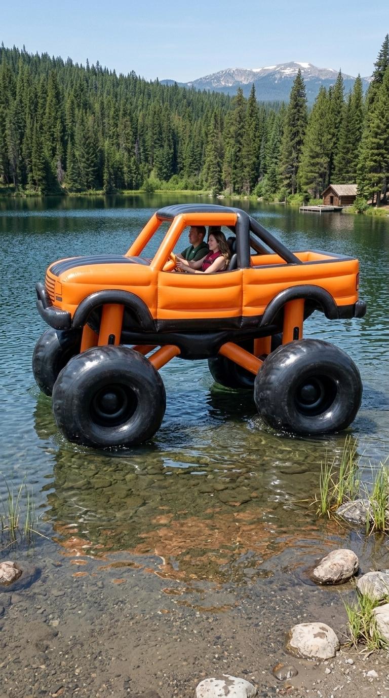 Inflatable Monster Truck Boat: The Ultimate Floating Water Vehicle for Lakes