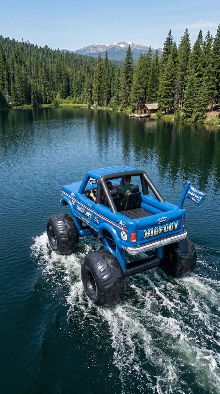 Inflatable Monster Truck Boat: The Ultimate Floating Water Vehicle for Lakes
