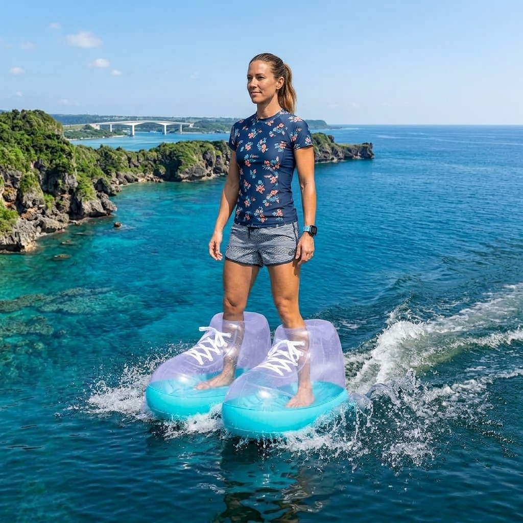 Walk on Water with Giant Inflatable Shoes - Lake & Pool Fun