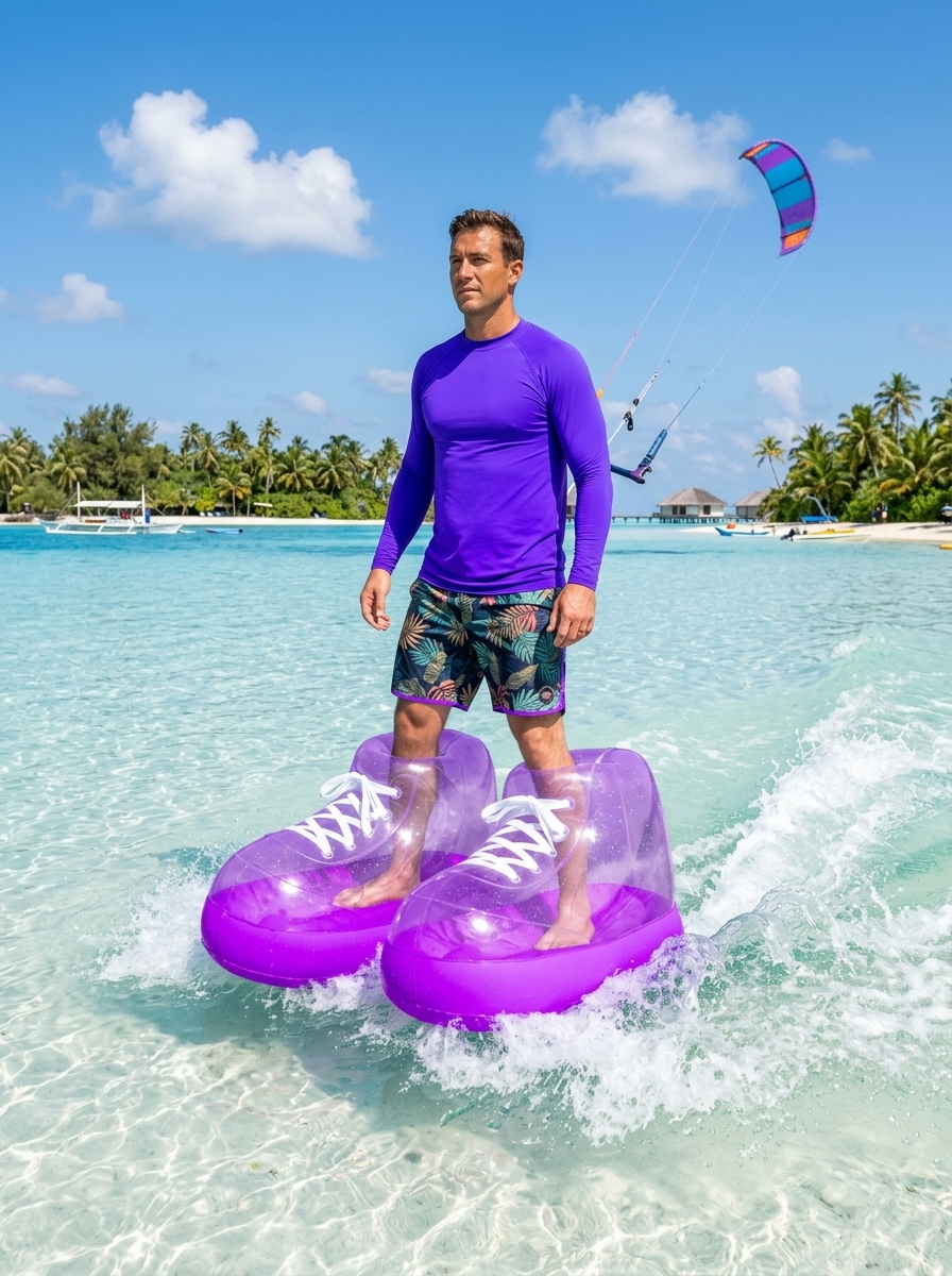Walk on Water with Giant Inflatable Shoes - Lake & Pool Fun