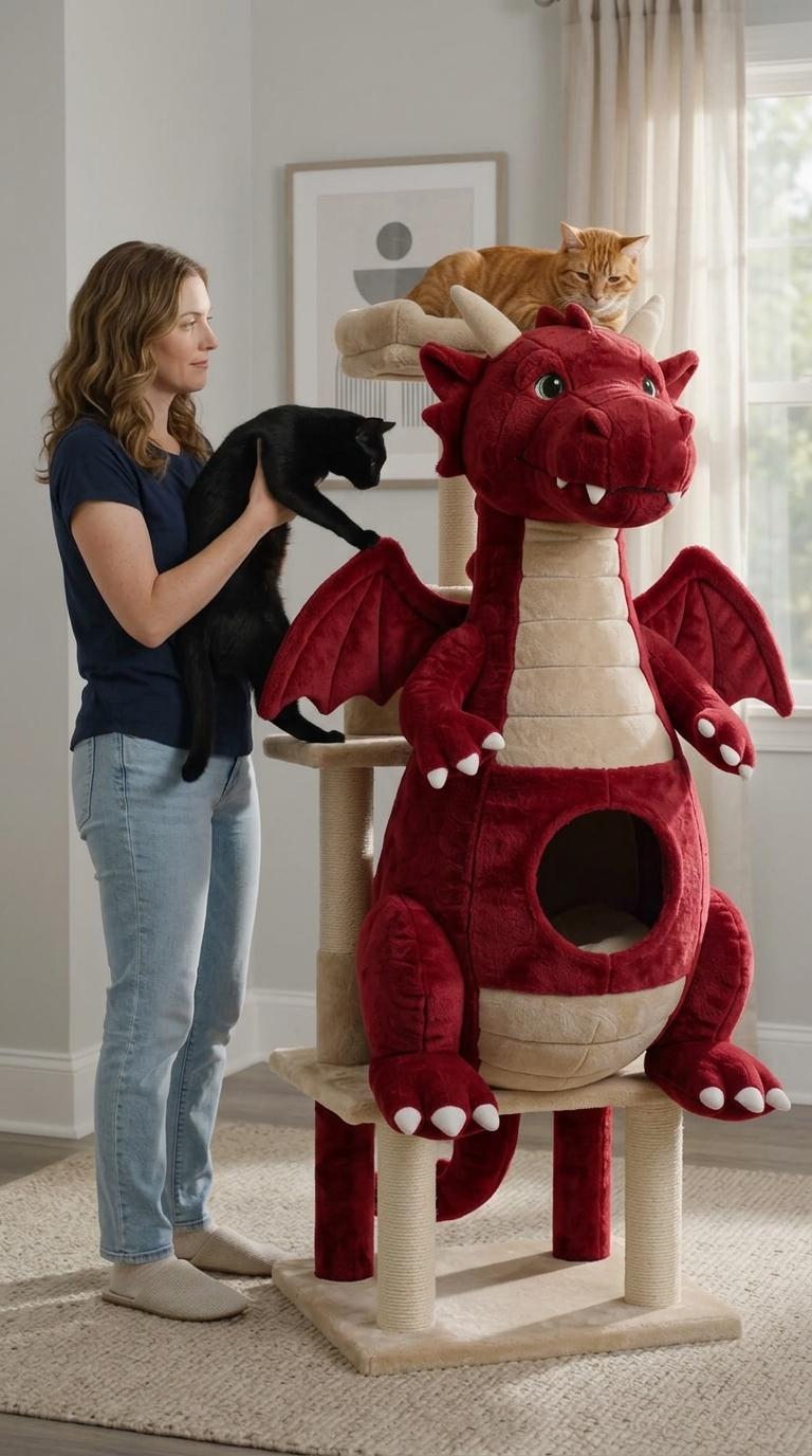 Giant Dragon Cat Playground with Scratching Posts & Cave