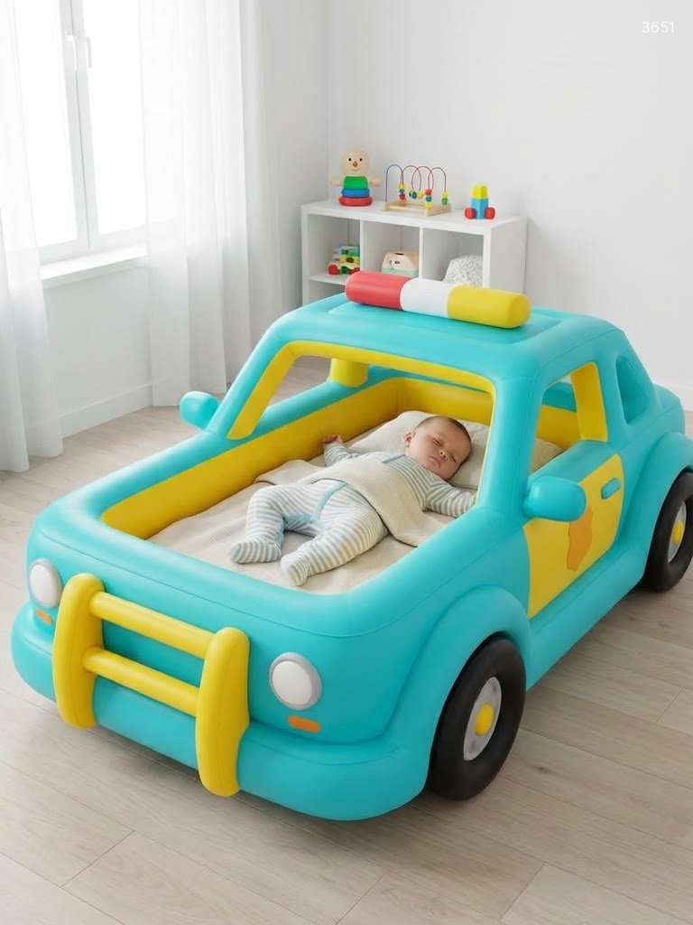 Police Car Shaped Kids Beds – Cute Car Bed with Siren Light Bar Police Car Shaped Kids Beds – Cute Car Bed with Siren Light Bar