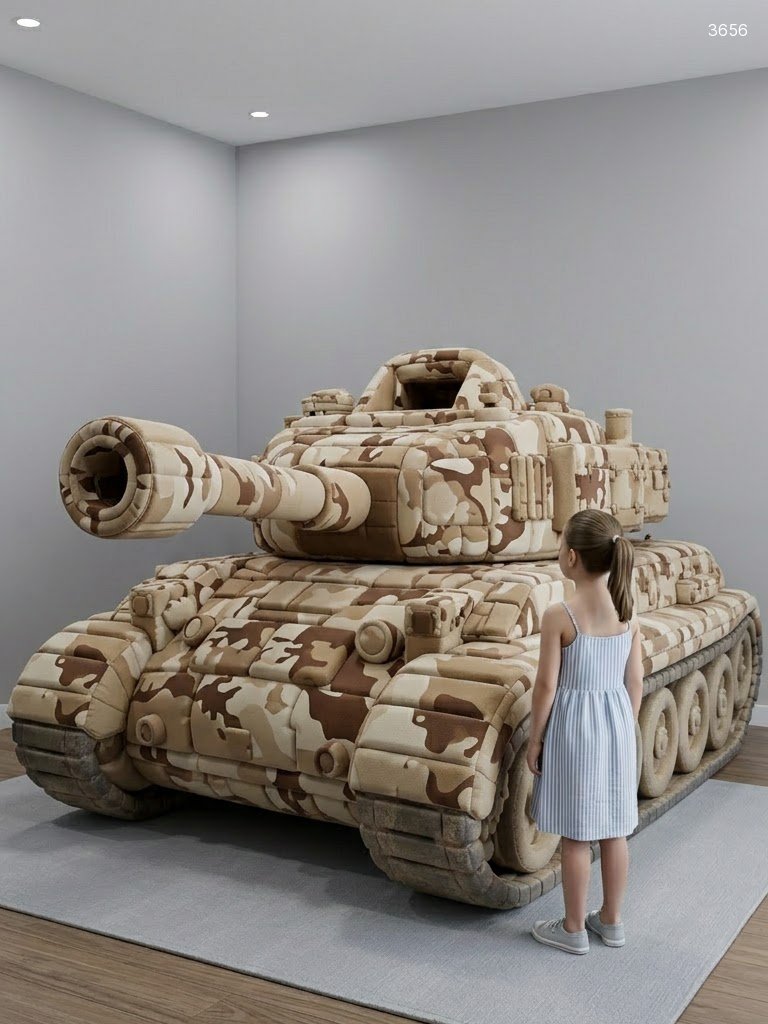 Giant Foam Tank Kids Beds – Plush Camo Tank Bed for Boys