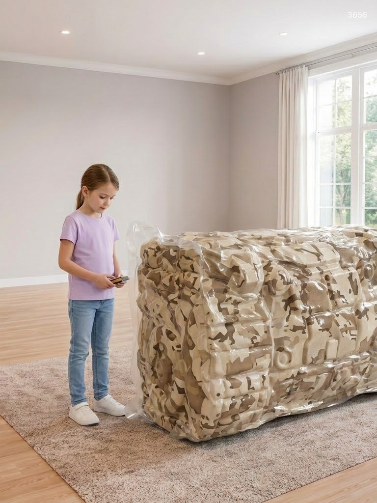 Giant Foam Tank Kids Beds – Plush Camo Tank Bed for Boys