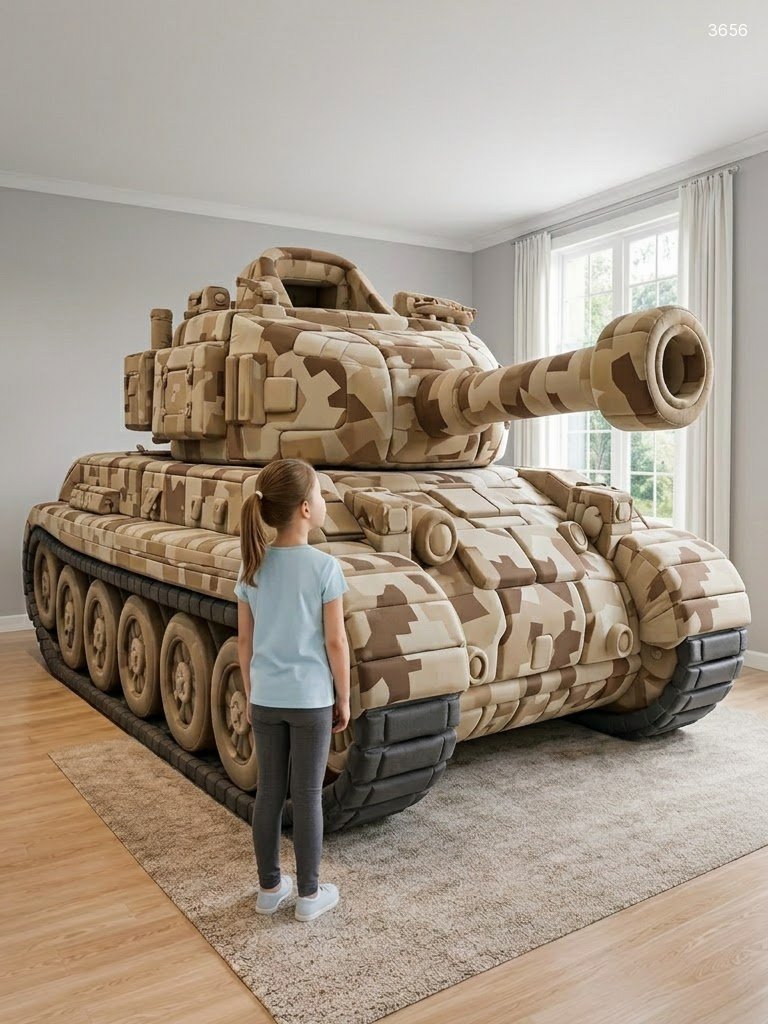 Giant Foam Tank Kids Beds – Plush Camo Tank Bed for Boys