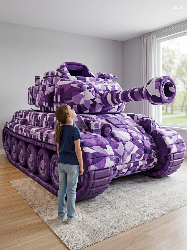 Giant Foam Tank Kids Beds – Plush Camo Tank Bed for Boys