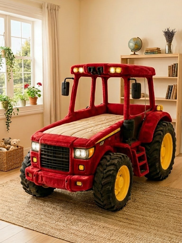 Inflatable Tractor Kids Beds with LED Lights | Interactive Farm Sleep Inflatable Tractor Kids Beds with LED Lights | Interactive Farm Sleep