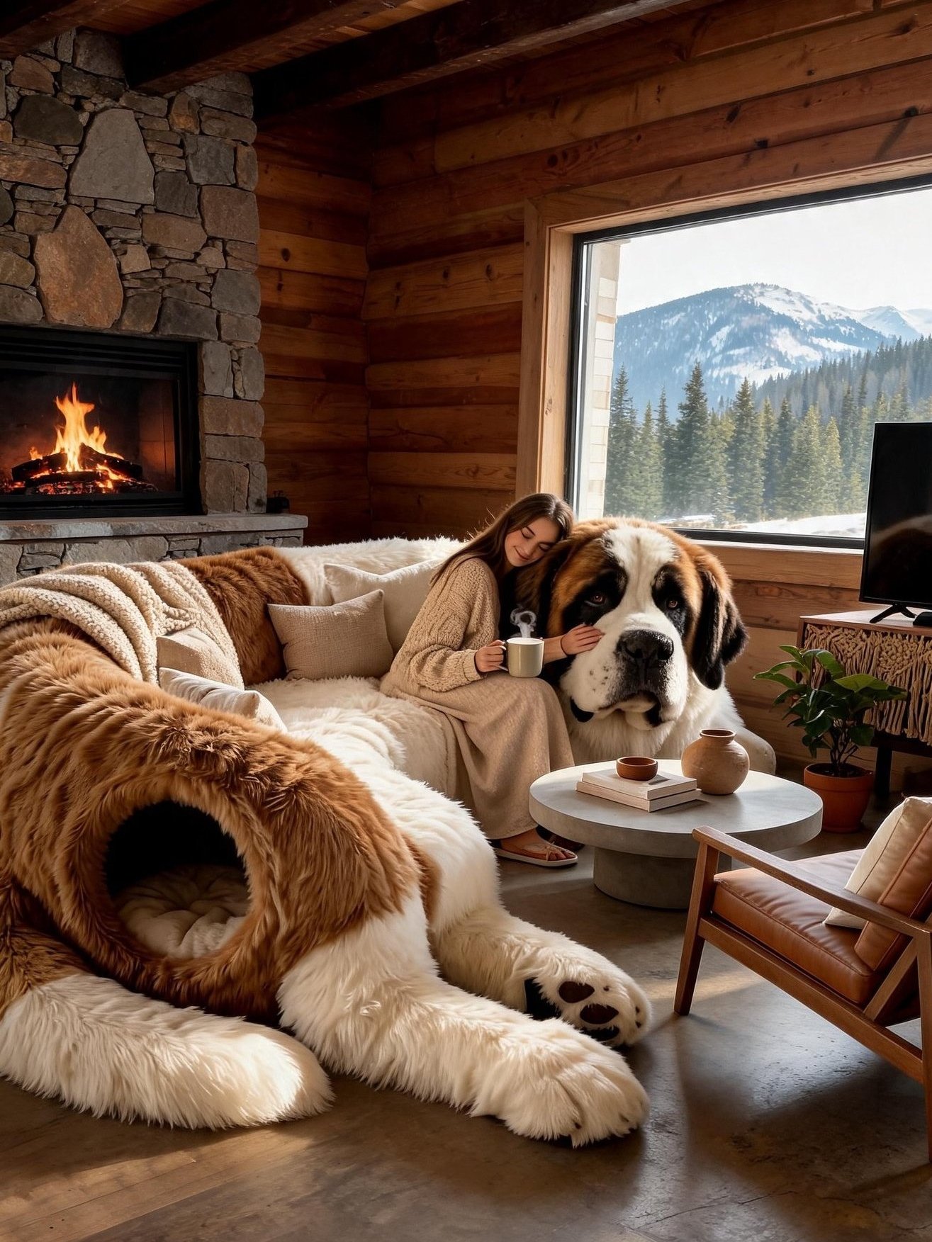 Fluffy Dog Sofa with Pet Caves: Cozy Living Room Furniture for Pets Fluffy Dog Sofa with Pet Caves: Cozy Living Room Furniture for Pets