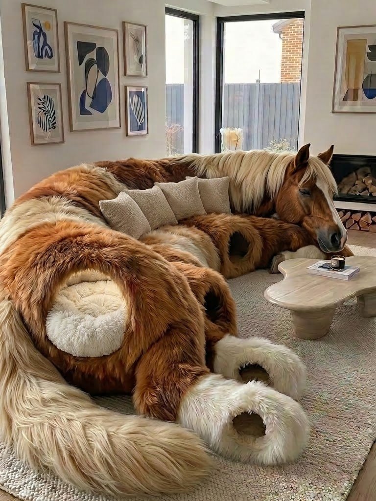 Horse Shaped Sofa with Pet Caves Turns Your Living Room Into a Cozy Retreat Horse Shaped Sofa with Pet Caves Turns Your Living Room Into a Cozy Retreat