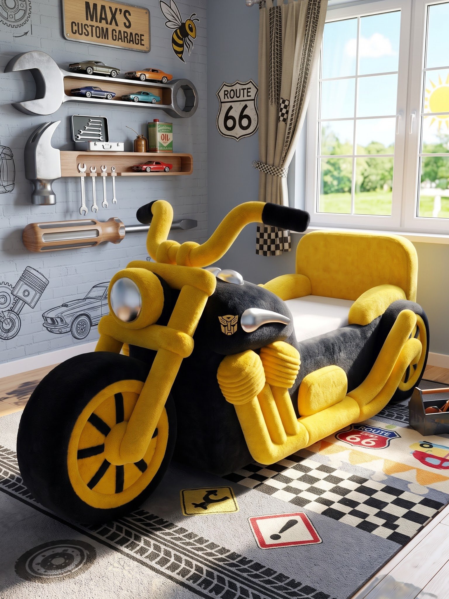 Motorcycle Shaped Kids Beds – Police, Chopper & Racer Styles for Kids