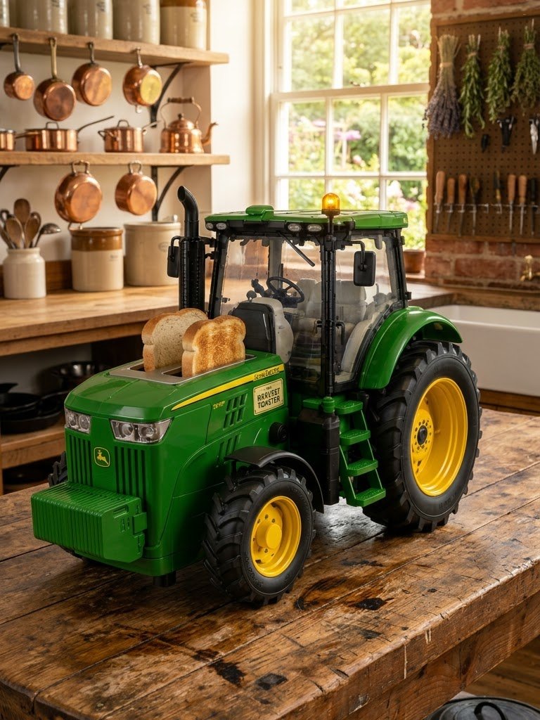 Tractor Shaped Toaster, 2-Slice Novelty Farm Tractor Toaster with LED Beacon Light, Fun Kitchen Gadget & Gift for Farmers, Kids, Home Decor Tractor Shaped Toaster, 2-Slice Novelty Farm Tractor Toaster with LED Beacon Light, Fun Kitchen Gadget & Gift for Farmers, Kids, Home Decor
