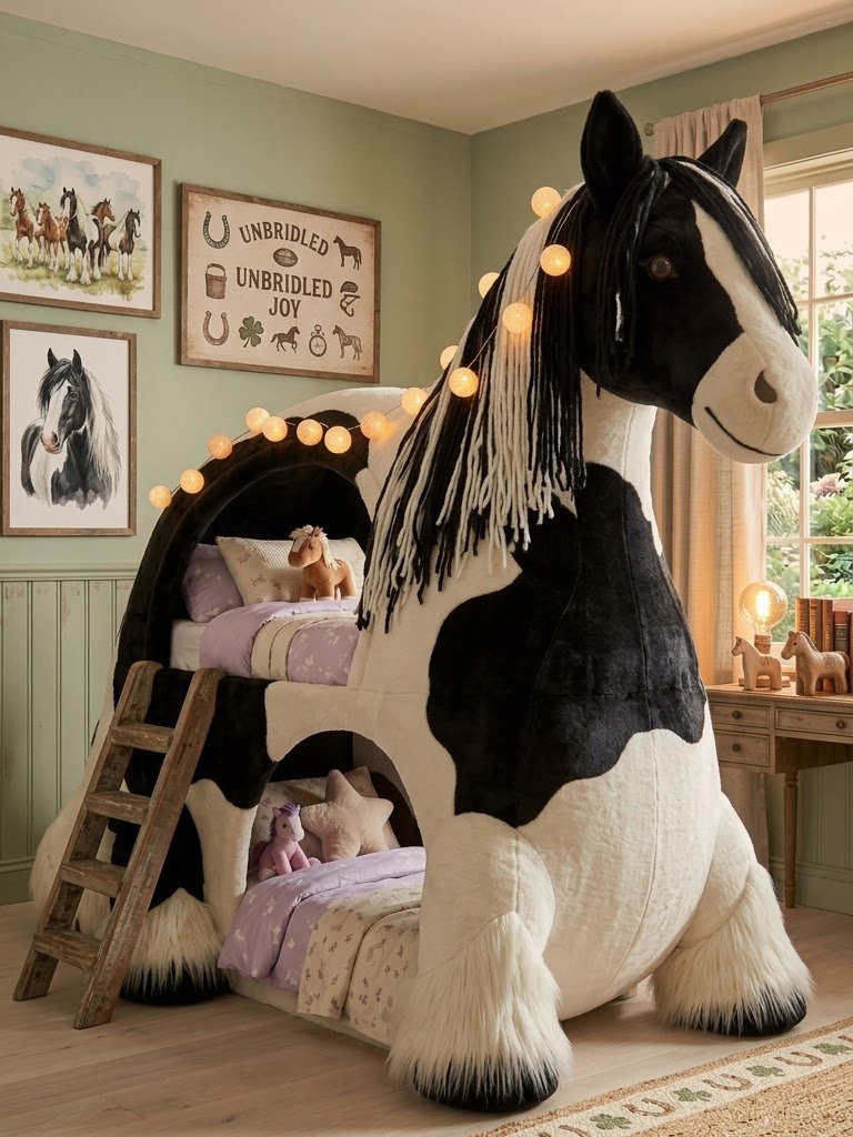Horse Bunk Bed Inspirations for Horse-Loving Kids and Playful Bedrooms